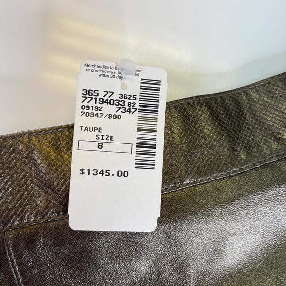 NWT VTG Escada Leather Skirt Metallic Bronze Sz 38 - Picture 6 of 10